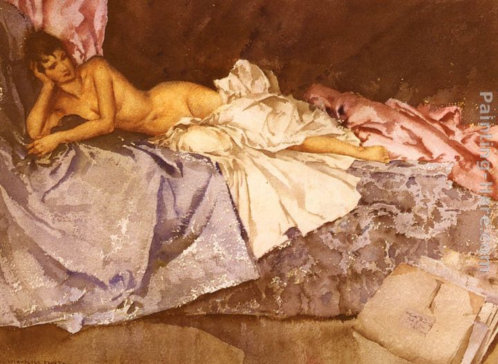 Abigail, A New Model painting - Sir William Russell Flint Abigail, A New Model art painting
